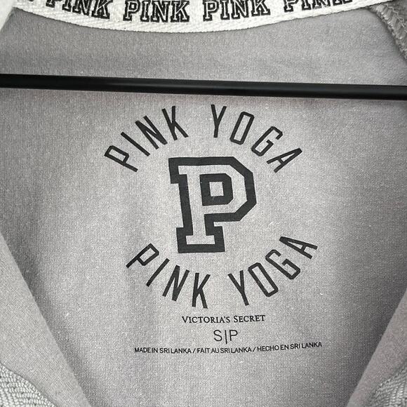 Victoria's Secret Pink Yoga Gray Quarter Zip Pullover Athletic Jacket Size Small - Picture 4 of 9